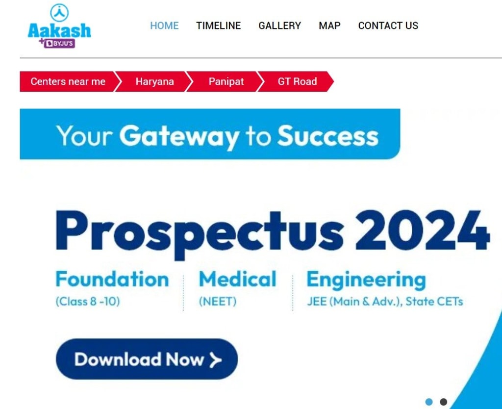 Coaching Institute Website Design and Development 3 Aakash academy